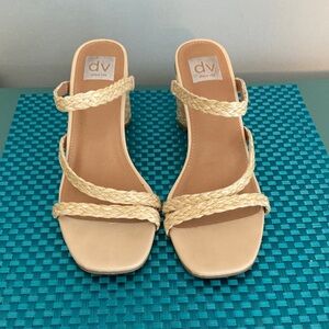 DV by Dolce Vita Natural Braided Strap Sandals Women Size 9.5